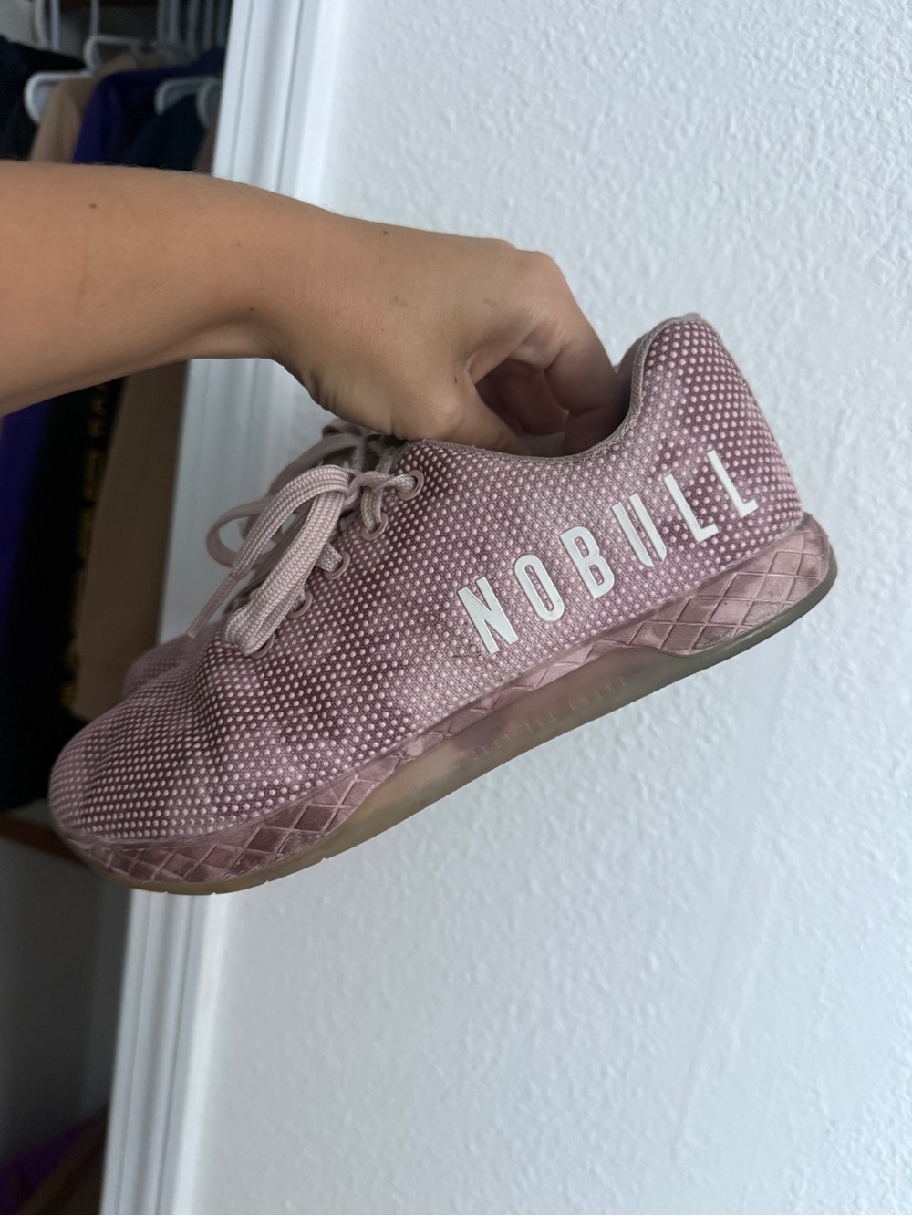 NOBULL Outwork Tie dye Trainers SuperFabric Dusty Rose Size 6 EU37